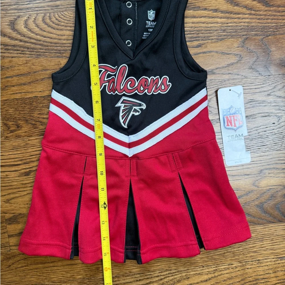 NWT NFL Team Apparel Atlanta Falcons Girls Sleeveless Cheerleader Dress 12 Mths